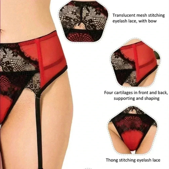 Plus size set  of garter belt and thongs underwear brand new - Picture 3 of 6